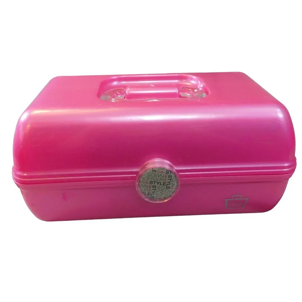 COPY - Caboodle Hot Pink Plastic Your Own Style Closure Inside Mirror Minor Scr…